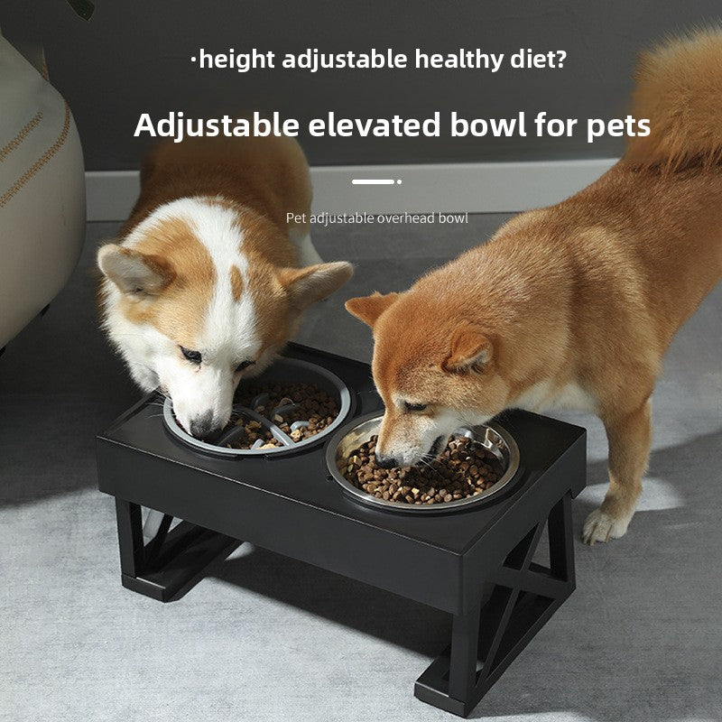 Adjustable Elevated Pet Bowl Stainless Steel