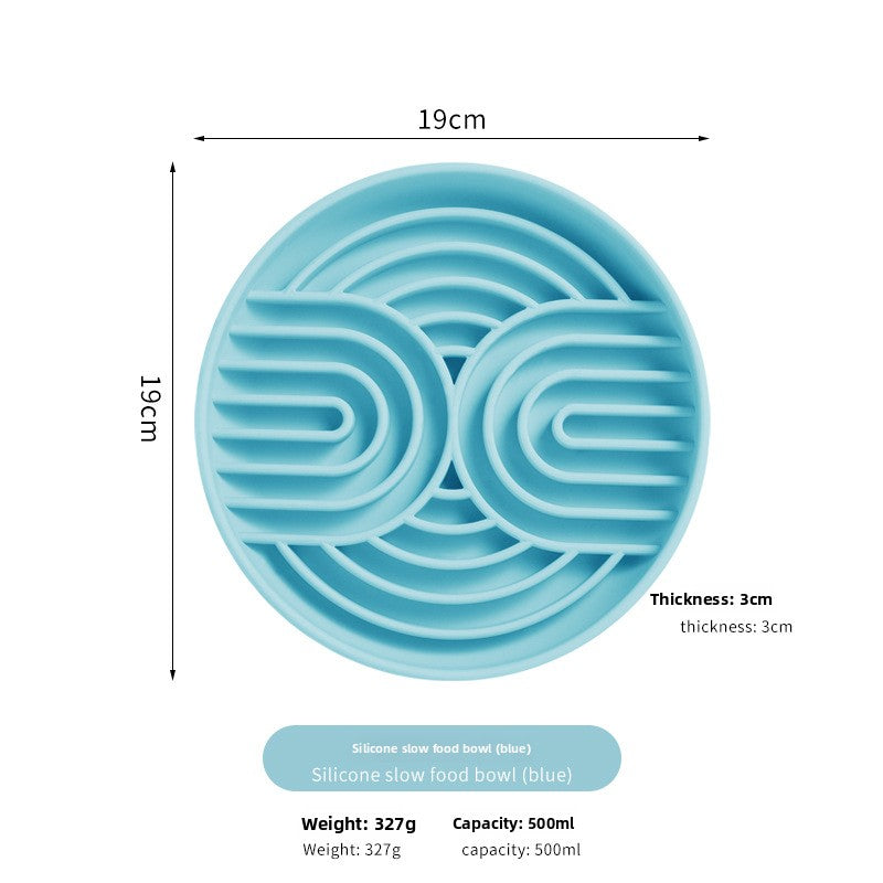 Silicone Slow Feeder Pet Bowl with Suction Base
