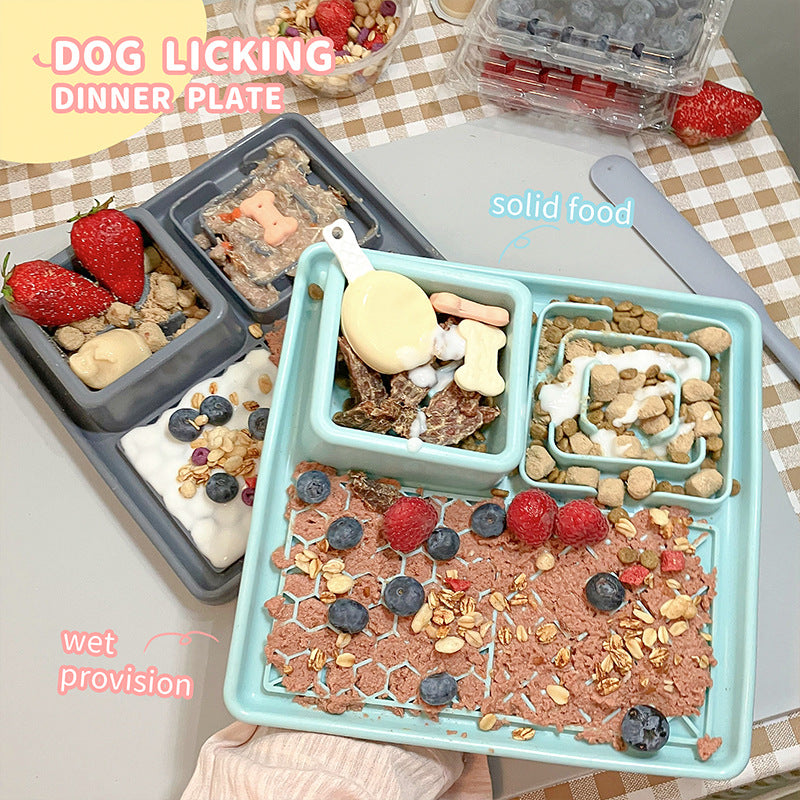 Silicone Pet Slow Feeder Bowl with Suction Base