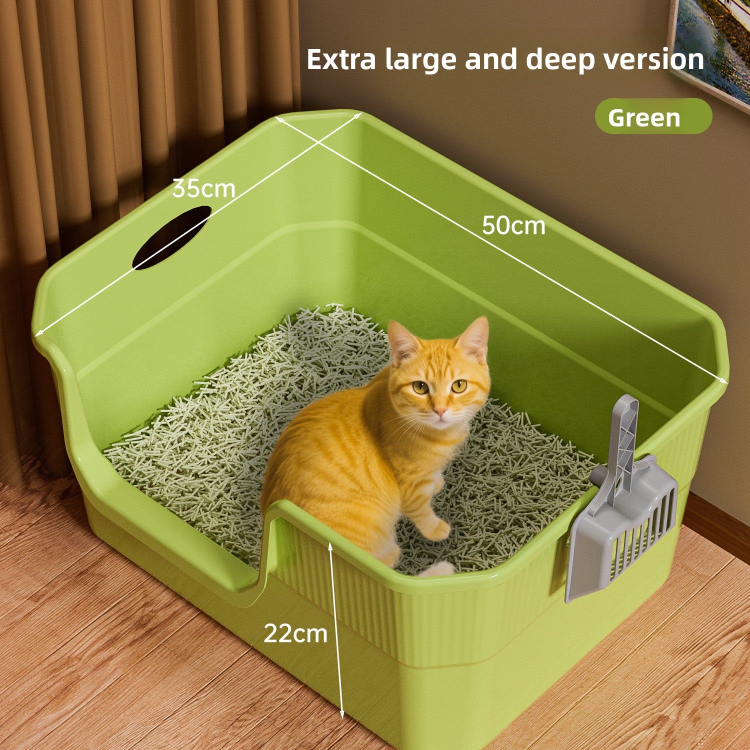 Extra Large Open Cat Litter Box Semi-Enclosed Pet Toilet