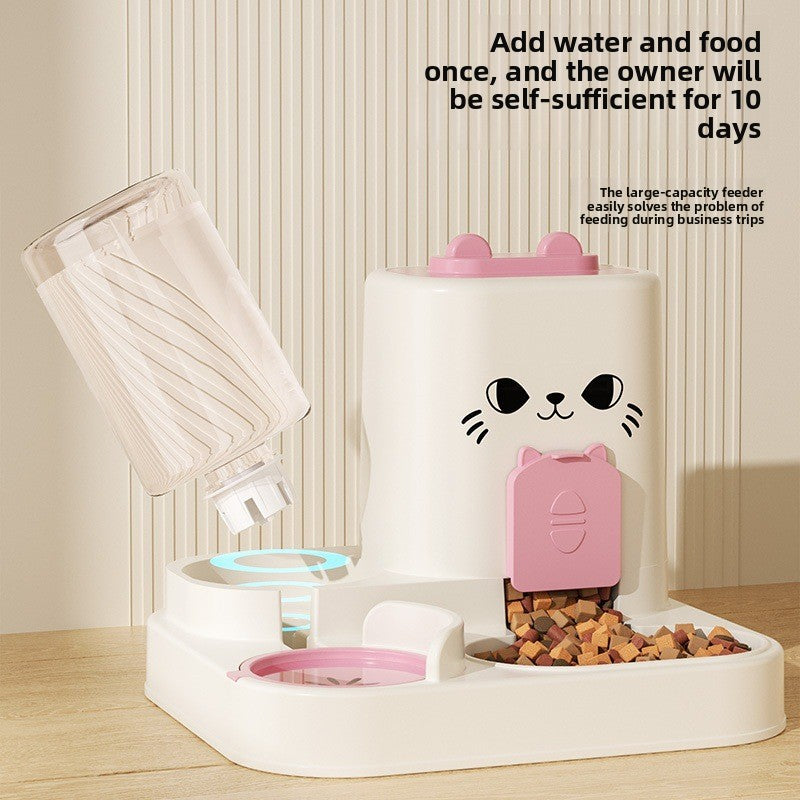 Integrated Pet Feeder Bowl with Dry Wet Separation