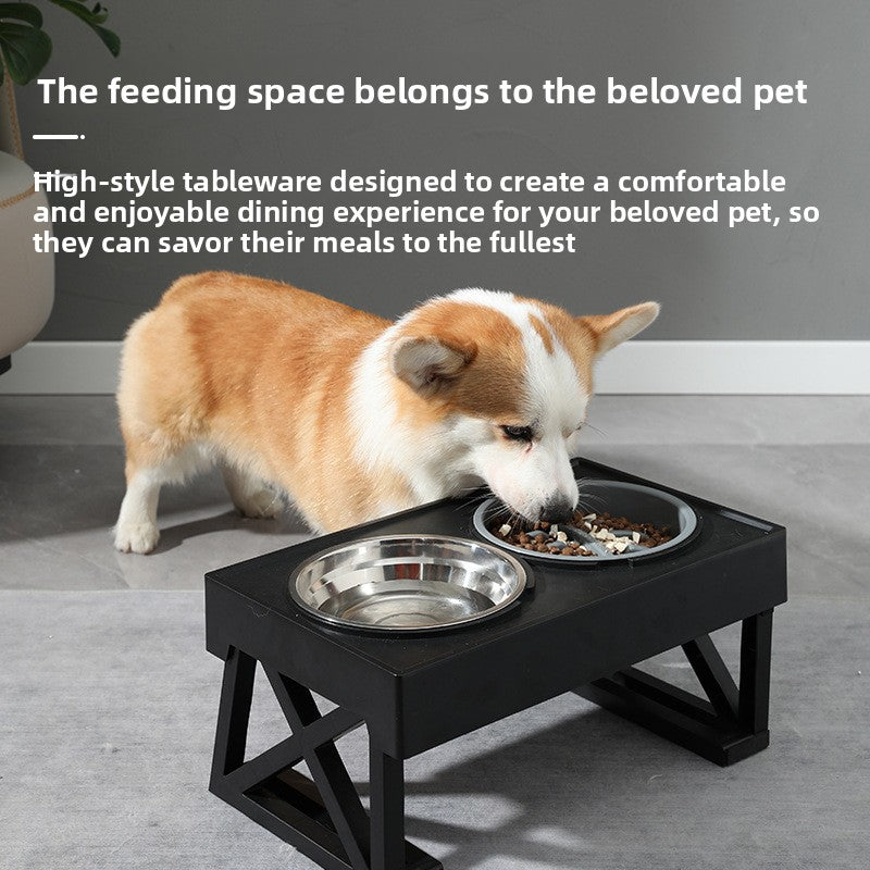 Adjustable Elevated Pet Bowl Stainless Steel